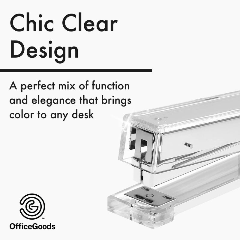 OfficeGoods Acrylic Stapler â€“ Aesthetic & Durable Silver Desk Staple for Modern Office â€“ Stylish & Compact Office Supplies for Women & Men - Image 2